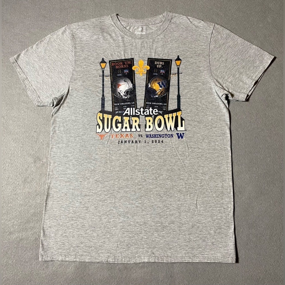 Fanatics Sugar Bowl 2024 Men’s T-Shirt Gray Size Large